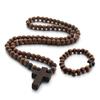 Kruzifix Halskette Herren Kurze Holzperlen Halskette Armband Set Kruzifix Anhänger