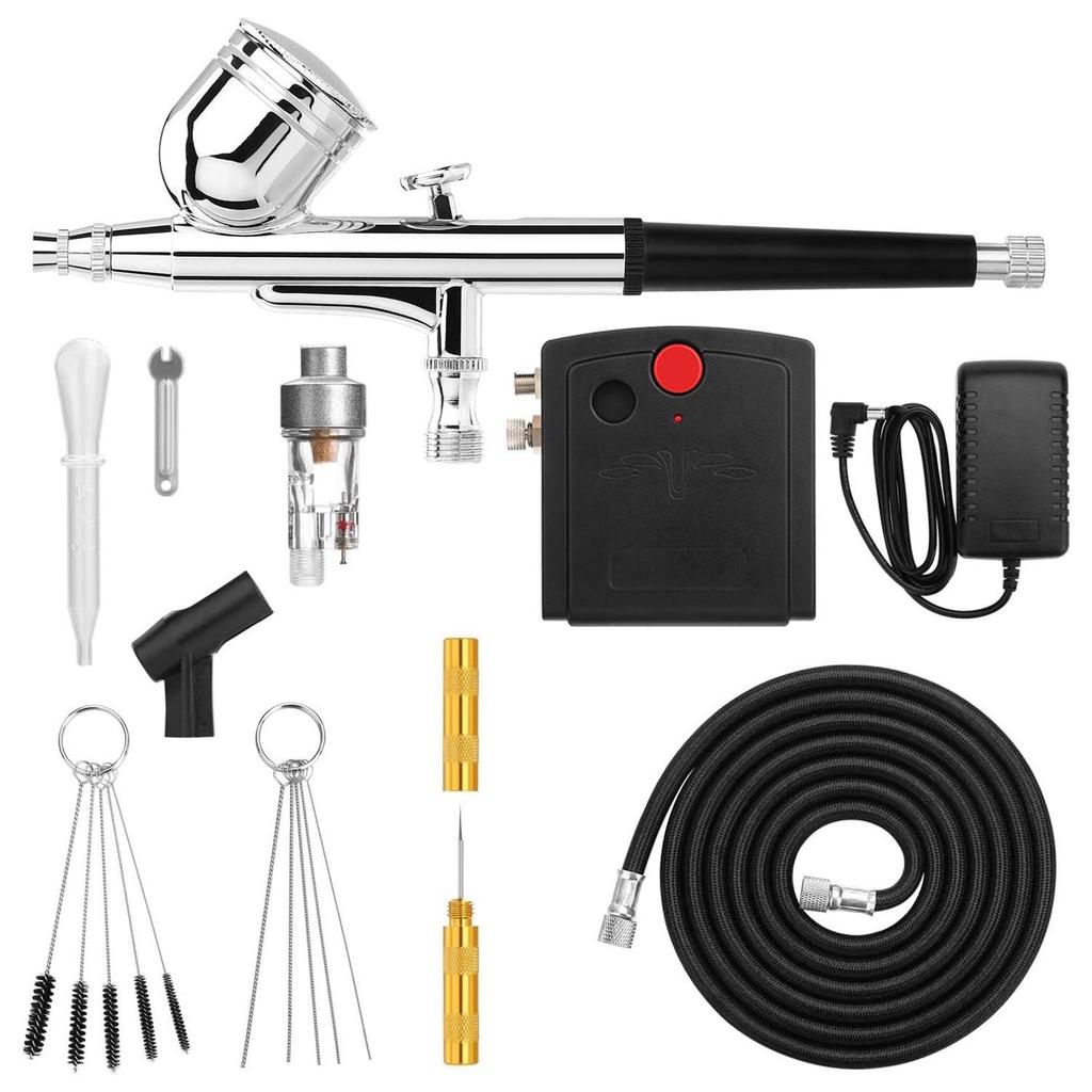 WZ100 Airbrush Compressor Set - Mini Plug-in Turtle Pump for Car, Furniture, and Model Touch-ups