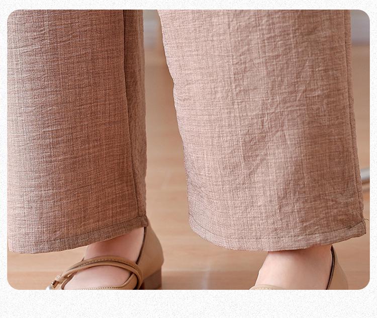 Set Pigiama Estivo Senza Maniche Taglie Forti da Donna – Elegante Pantalone a Gamba Larga Monocolore per Madri di Mezza Età