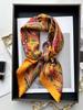 Vintage Chain Print Satin Square Scarf Soft Lightweight Women’s Fashion Accessory for Hair Neck Shawl Elegant Hair Scarf