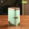 Tin Plate Storage Box Sealed Tea Caddy Small Square Coffee Jar Tea Leaves Container Cans Small Tinplate Spices Storage Boxes