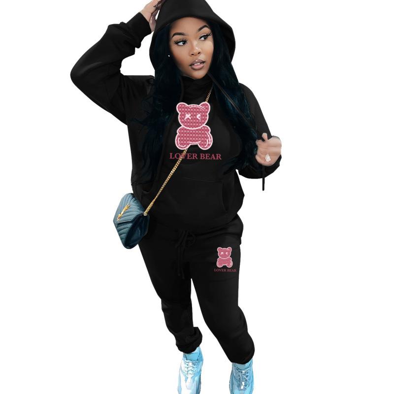 Hettegensersett Bjørnehode Trykk Joggebukser Gensersett