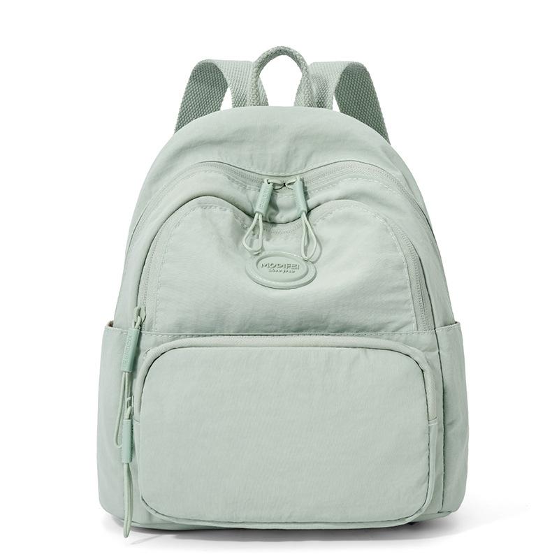 Solid Color Backpack Student Schoolbag Travel Bag Women's Lightweight Backpack