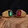 Men's/Women High Quality 316LStainless Steel Multiple Color Gemstone Styles Onyx Rings Classic Fashion Trend Jewelry