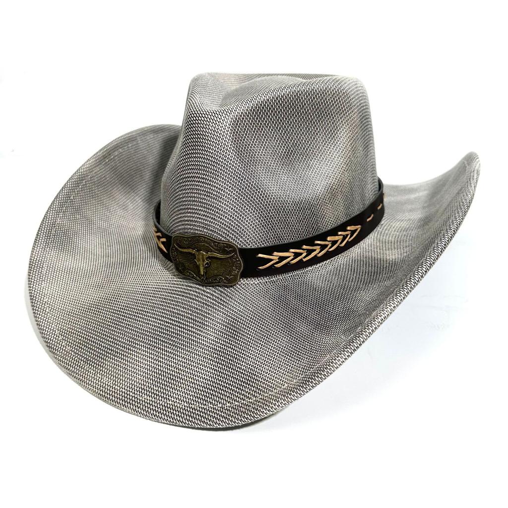 European and American Style Western Cowboy Hat Ethnic Style Tibetan Style Bull Head Hat Stage Props Men's and Women's Jazz Hat