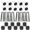 U-Type Garden Staples With Pads Metal Fence Tubing Stakes Galvanized Landscape Spikes For Holding Lawns Barrier Ground Nails