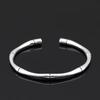 2023 Retro Men's Geometric Woven Cable Open Bangle in Silver-Plated Copper