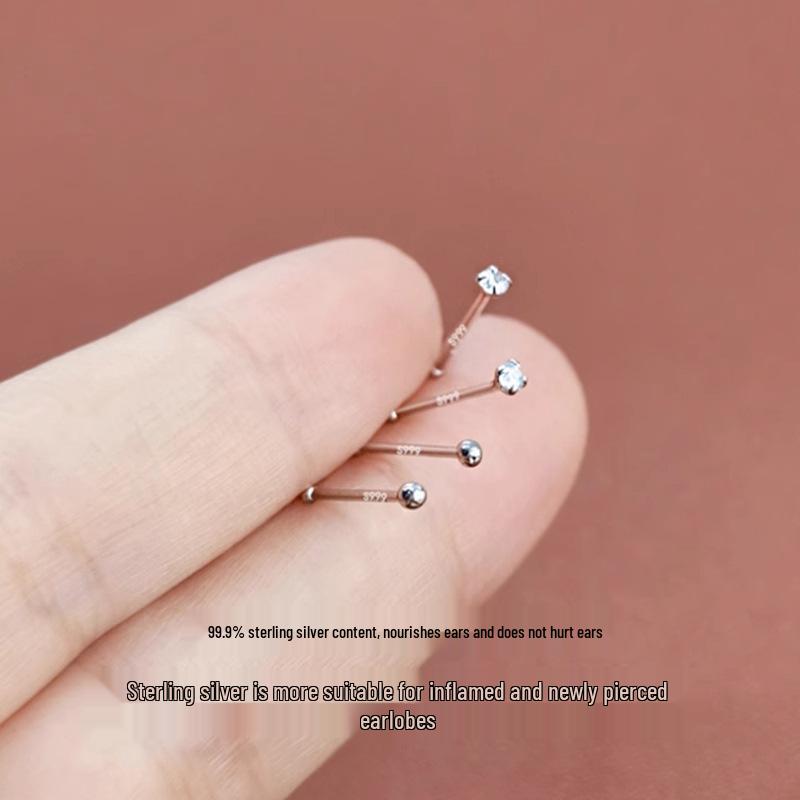 2025 Trendige 999 Sterlingsilber Knorpelstecker – Schlaffreundliche, Verstopfungsfreie Reinsilber-Ohrringe für Frauen