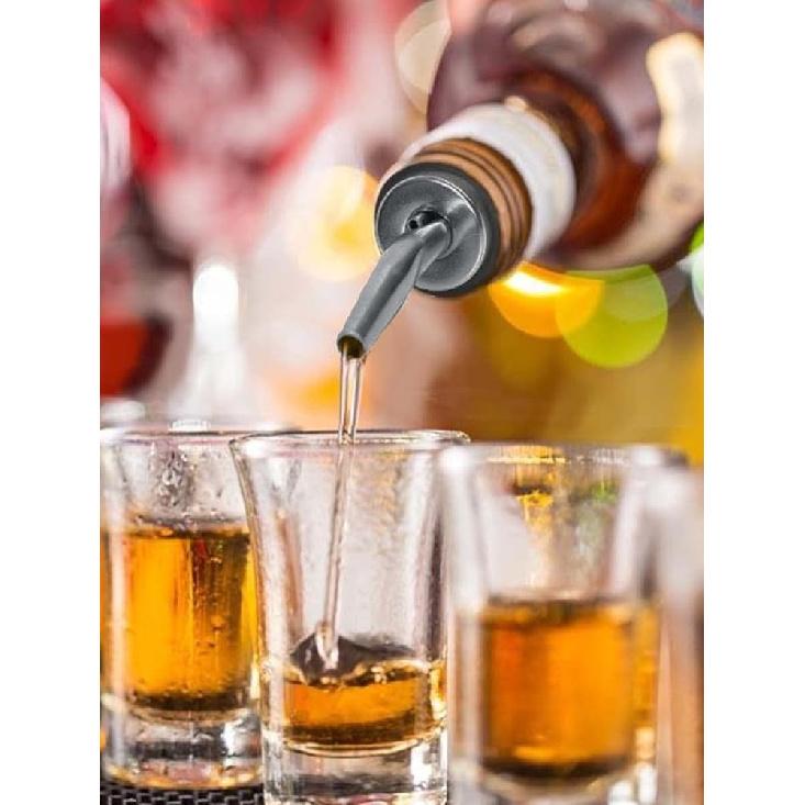 12PCS metal Black Stainless Steel Bottle Pourers Pouring Spouts for Liquor Wine and Spirits Perfect for Bar 5