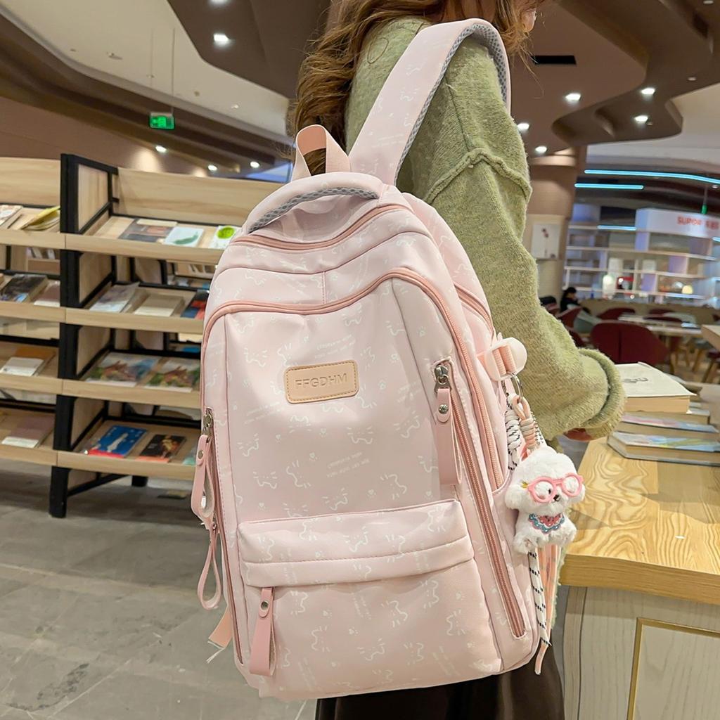 Schulrucksack Cartoon Klein Frisch Mädchen Rucksack Mehrere Fächer Highschool Schülerrucksack Weiblich Hoher Wert College-Stil Mittelschüler