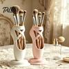 Decorative Art Ornament for Desk 3D Printed Ballet Shoe Pen Holder, Desktop Organizer Stationery Cute Storage Supplies, Creative Makeup Brush