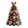 DIY Fabric Quilted Tree Decoration Christmas Kit,3D Patchwork Craft Set for Handmade Holiday Decor Home Beginners,Tabletop with Snowman/Reindeer/Santa