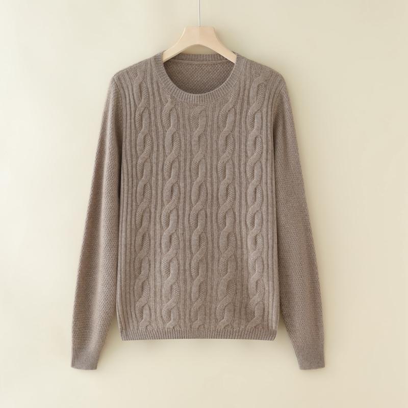 

Жіночий кашеміровий светр Qinghe кашемір 100% кашемір жіночий осінньо-зимовий кашеміровий пуловер м який і теплий M коричневий