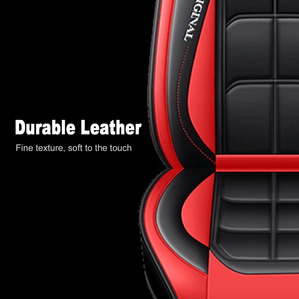 Leather Seat Covers, All Season Full Coverage Breathable Automotive Seat Protector, Airbag Compatible, for Sedans SUVs