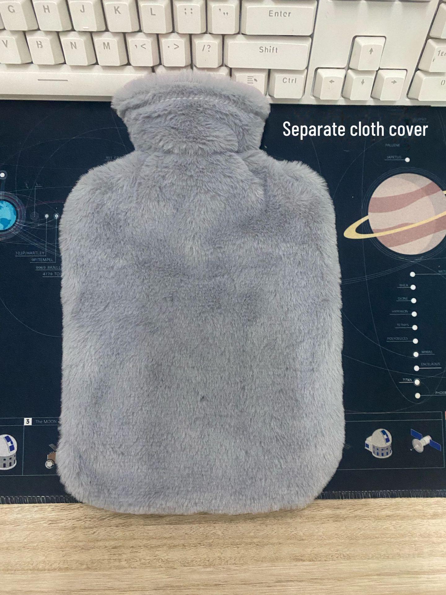 

Мягкий чехол для грелки из искусственного меха кролика, фланелевая сумка Crystal, 1000 мл/2000 мл 1000ml серый