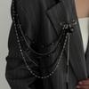 Water Droplet Fringe Tassel Chain Brooch Exaggerated Bead Fixed Ornament  Women Girls