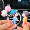 2Pcs/Set Couple Figurine Exquisite Romantic Resin Car Ornament Balloon Couple Statue Wedding Decor