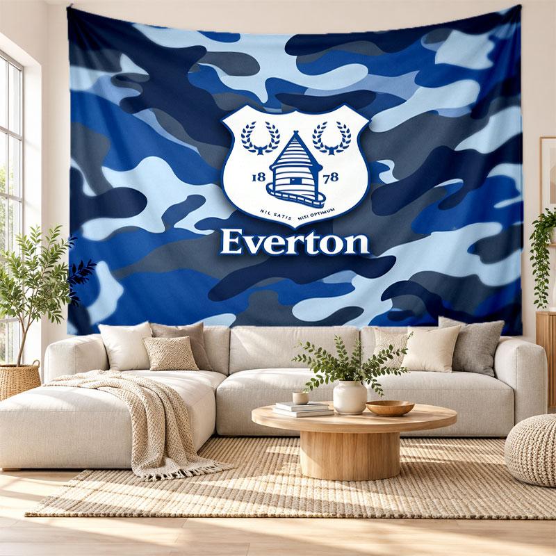 Tapeçaria de Parede de Futebol do Everton, Penduricalho de Parede em Tecido Macio, Fundo Decorativo Para Quarto Arte de Parede para Casa