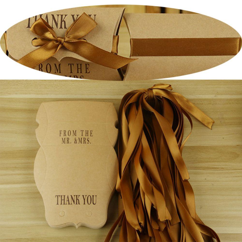 50 PCS Party Supplies Hot Classic Gift Kraft Paper Candy Box Pillow Shape