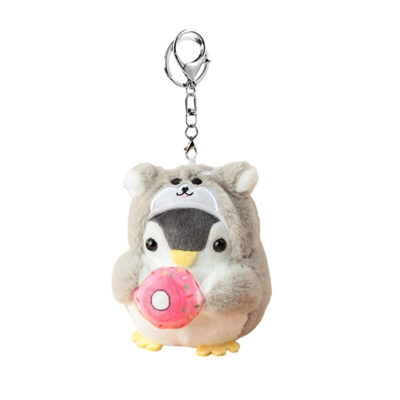 Adorable Penguins Keychain for Women Girls Handmade Soft Plush Animal Keyring For Bag Decoration And Keys