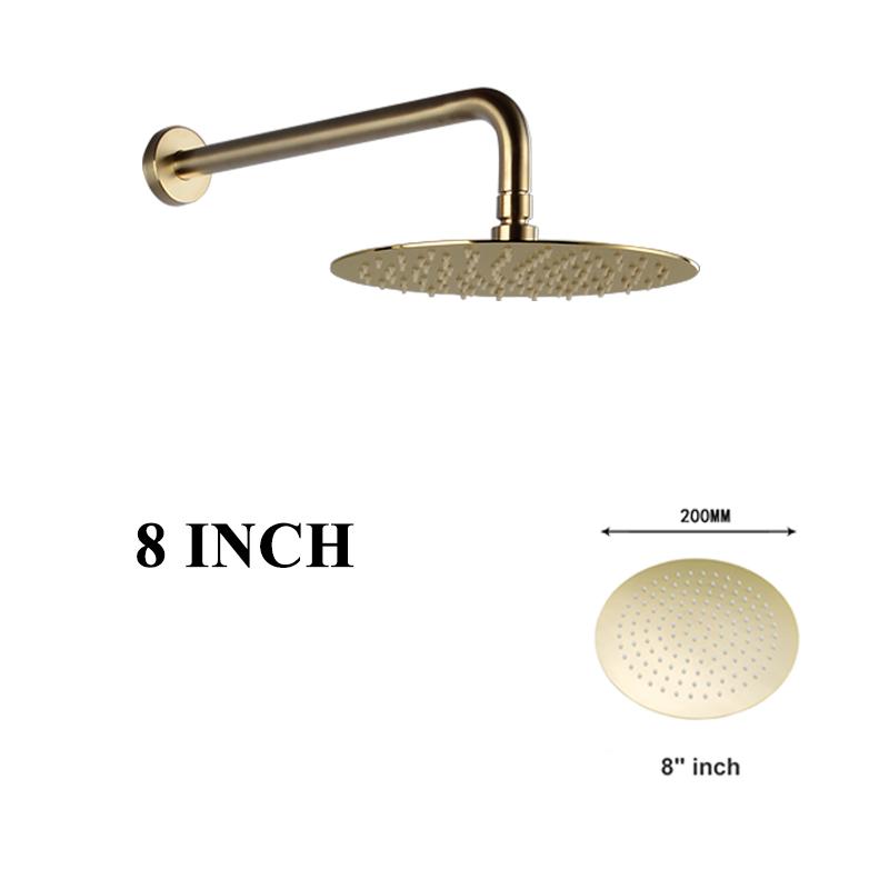 

Бесплатная доставка 8/10/12 дюймов из нержавеющей стали дождевая насадка для душа ванная комната квадратная круглая насадка для душа аксессуар матовый золотой G1/2