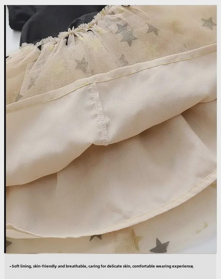 2025 Girls' Fluffy Mesh Princess Dress - New Korean Toddler Summer Trend