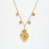18K Gold Plated Titanium Steel Multi-Heart Diamond Pendant Necklace