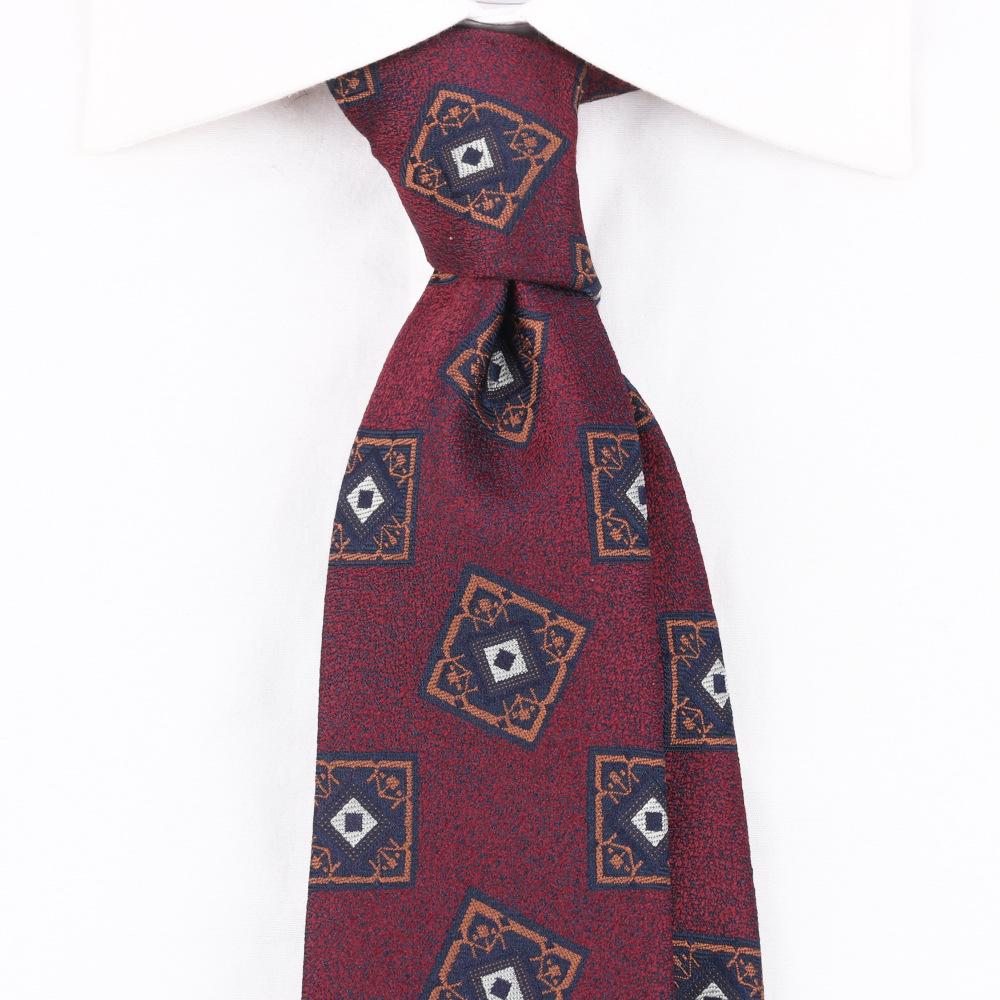 Cravată Bărbați Retro Roșu Închis Britanic 8Cm Înaltă Sens Rochie Profesională Business Cu Dungi Nuntă Mire Tendință Nuntă