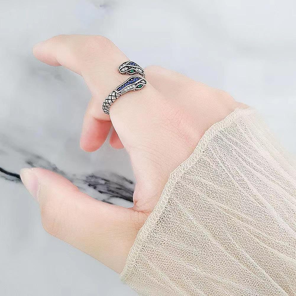 Vintage Diamond Snake Wrap Ring: Hip Hop Party & Festival Fashion Jewelry