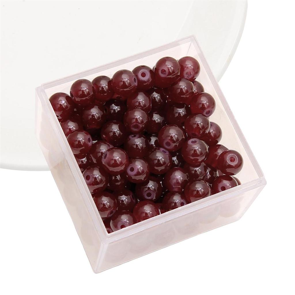 50-135 szt. Kryształowych szklanych koralików, galaretkowych, jednolitych kolorowych, imitujących kamień jadeitu, luźne koraliki dystansowe do wyrobu biżuterii