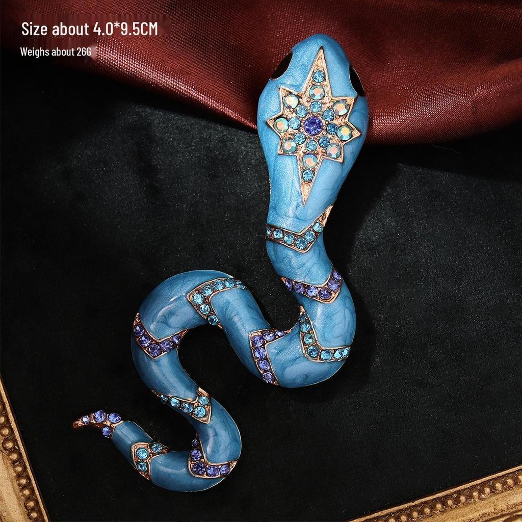 Halloween Retro Zodiac Snake Brooch - Enamel Pin Suit Accessory