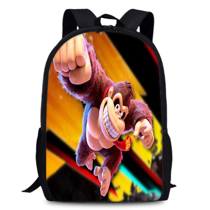 Donkey Kong Bananza Childrens School Backpack With Oxford Fabric For Kids Education
