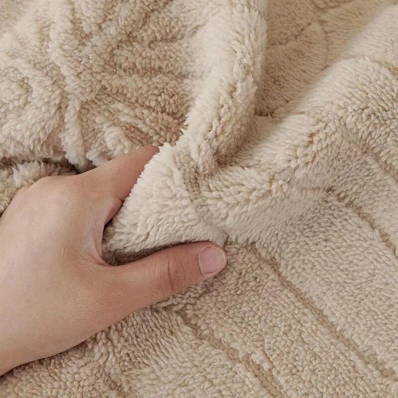 Winter Plush Sofa Cushion with Cat Sense Cream Thickened Non-Slip Cover Simple Modern Solid Cushion for Cozy Home