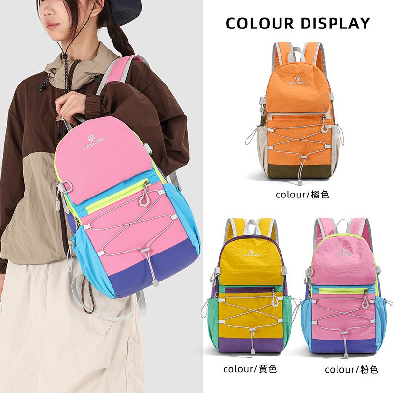 Schoolbag Contrast Color New Casual Light Riding Backpack Sports Hiking Outdoor Children's Travel Backpack