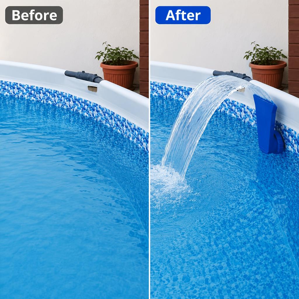 1Pc Pool Waterfall Fountain Sprinkler, Universal Thread Easy Install, Smooth Water Flow, Multi Colors, For Backyard Inflatable &