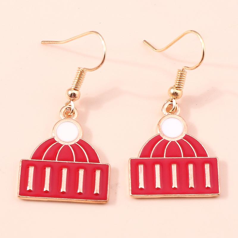 Fashion Merry Christmas Wreath Circle Hoop Earrings for Women Girls New  Party Festival Jewelry Gifts