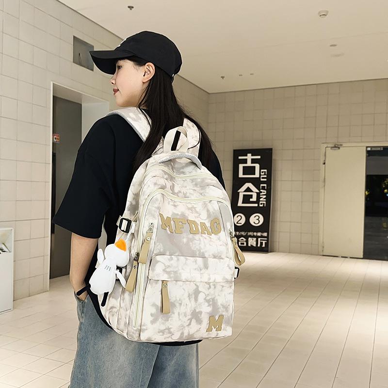 

New College Style Letter Lightweight Backpack Junior High School Student School Bag Women s Large Capacity Travel Backpack Single pack белый