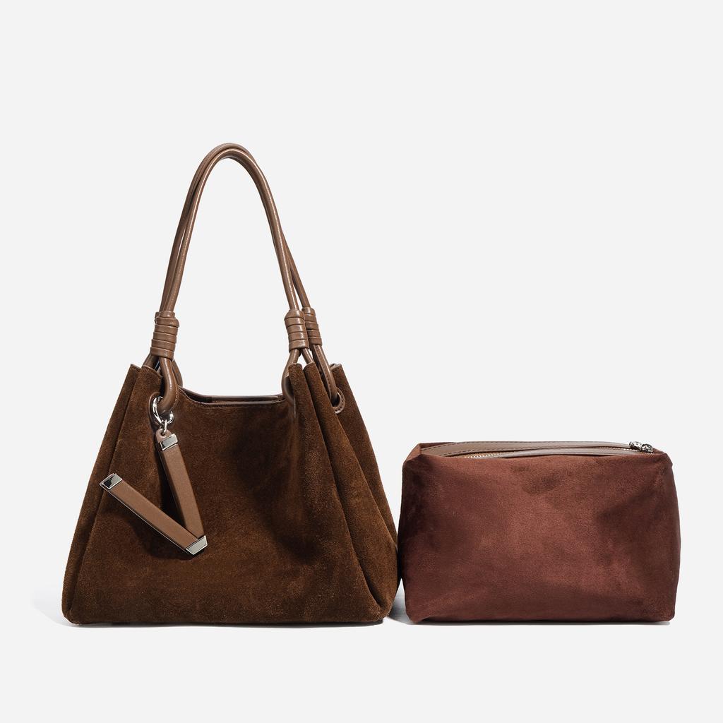 Neue High-End Ein-Schulter Trend Modisch und Vielseitig Einfache Damen Tasche Messenger Bag Handtasche Samt Rindsleder