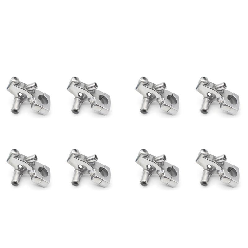 

8X Motorcycle 25Mm Mirror Base Mount Scooter Clutch Perch Holder For Honda Shadow 400 750 Steed 400 600 серебряный