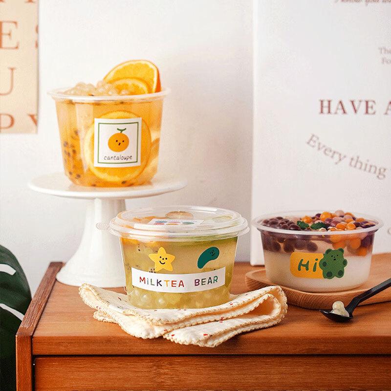 Takeout Plastic Dessert Bowls with Lids