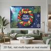Christmas Wreath Wedding Themed Birthday Photo Backdrop, Polyester Banner for Home Room Wall Decor