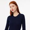 [Lacoste] Women's Slim Fit Rib-Knit Crew Neck Sweater AF2576-54N166