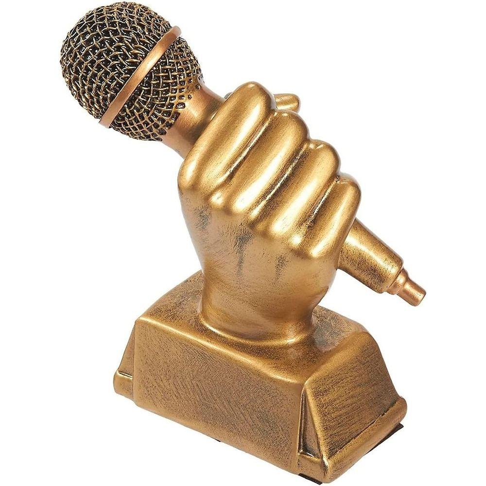 Small Golden Microphone Trophy Singing Competitions Craft Souvenirs  Kindergarten Kids Gift