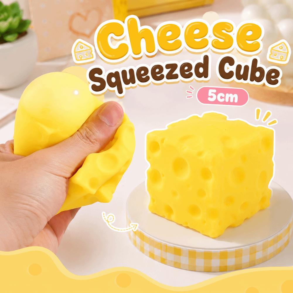 5cm Cheese Squishy Toy Realistic Cheese Stress Ball Novelty Cheese Squeezed Cube Home Decoration