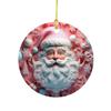 Christmas Pendant Santa Claus Elk Snowman Charm 2D Christmas Hanging Ornament with Lanyard Design Elk Window Decor