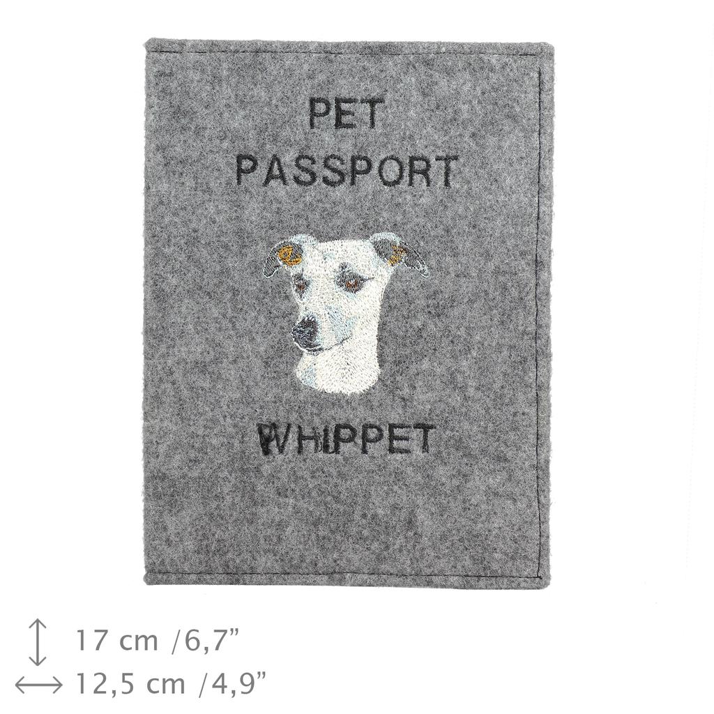 Whippet - Dog passport case, document case, gift for the traveller from the Art-Dog brand