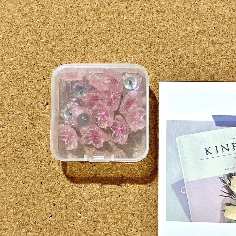 10/20/30Pcs 3D Board Push Pin DIY Pink Flower Push Pins Home Decoration Sakura Pushpins  Corkboard