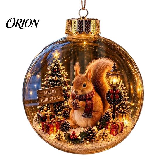 Decorative Ornaments for Home Glowing Christmas Story Ornament, Mini Holiday Scene In Ball, Light Up Tree Clear Plastic Ball Xmas Hanging Decoration
