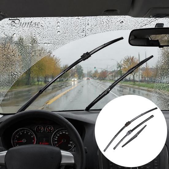 Weather-Proof Wiper Blades 3Pcs/Set Car Kit for Ford Focus 2005-2011, 26/17/14-inch Front Replacement Wipers Rear Kit, Auto Windshield Beam