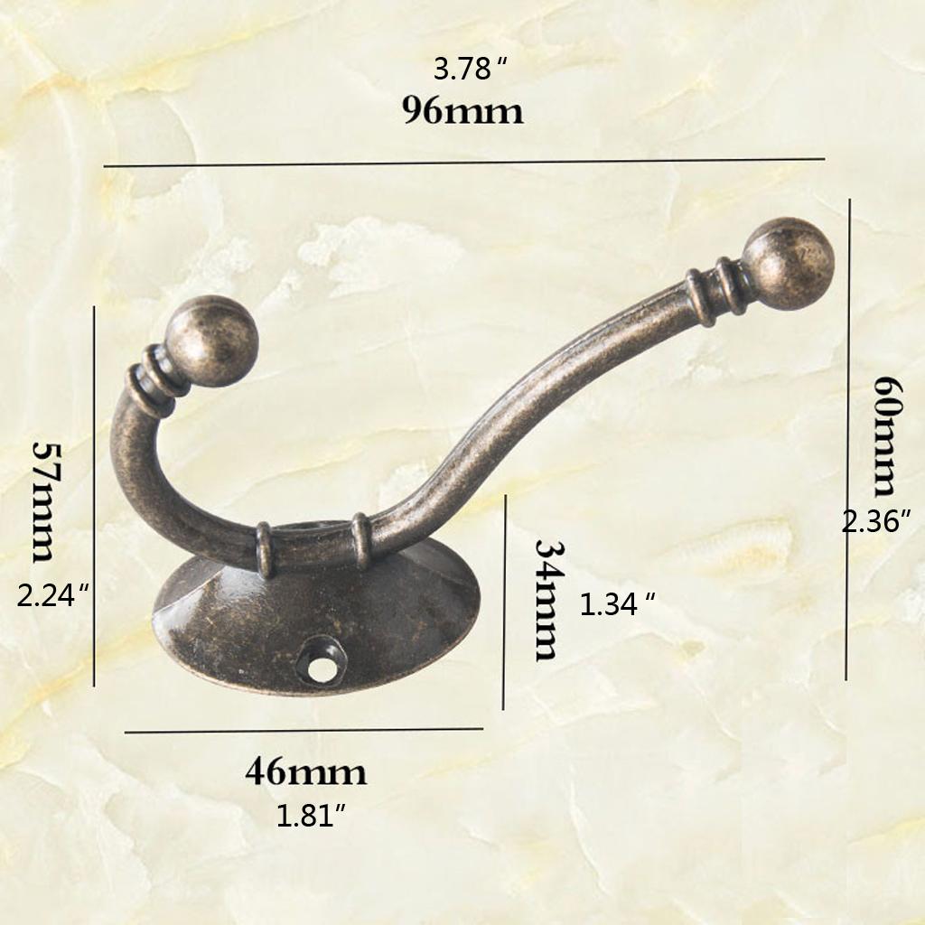 10Pcs Coat Hooks Antique Hanger Up & Down Double-hook European Hat Hanger Heavy Duty Robe Holder Towel Hooks with Screws